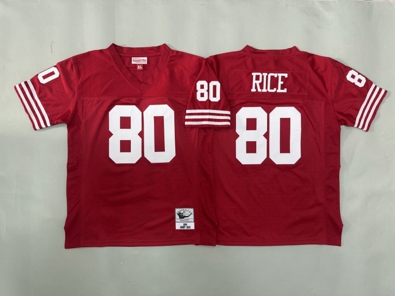 Youth San Francisco 49ers #80 Rice Red Throwback Limited Nike NFL Jersey 01
